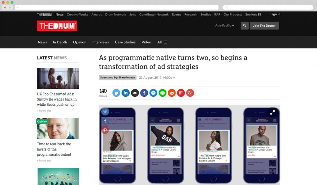 The Drum + Sharethrough [Best Native for Native] - Best Native Ads 2017