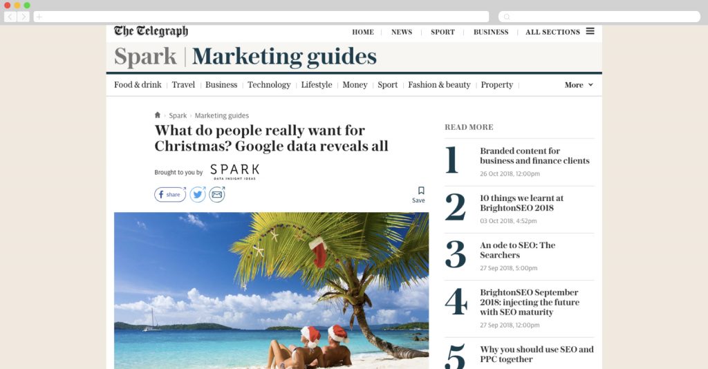 The Telegraph via spark about christmas