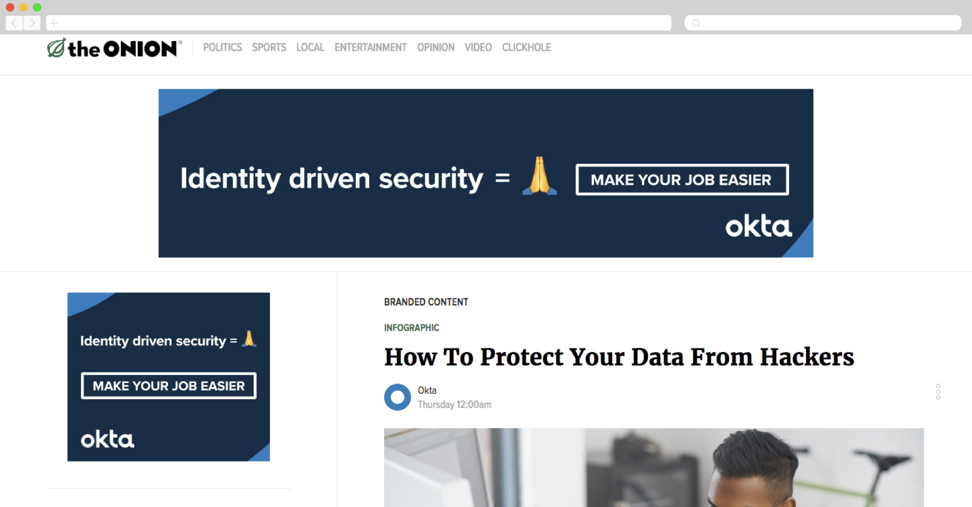 Okta + The Onion on Data Protection