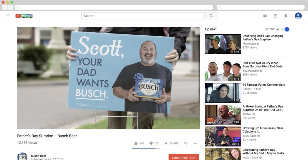 busch for fathers day