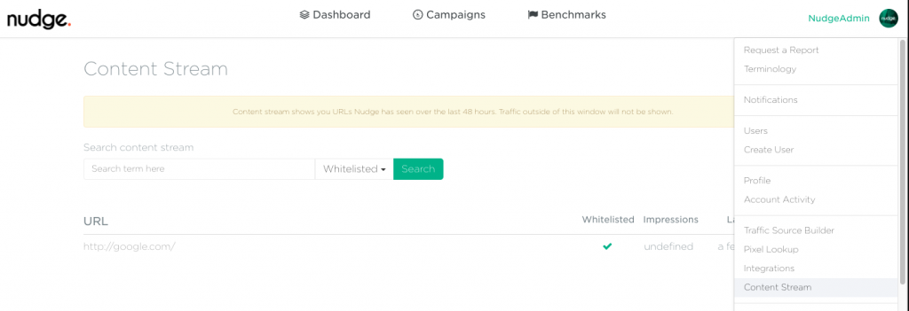 Nudge Content Stream