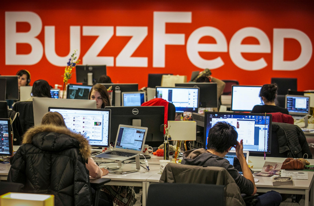 Buzzfeed employees work at the company's headquarters in New York