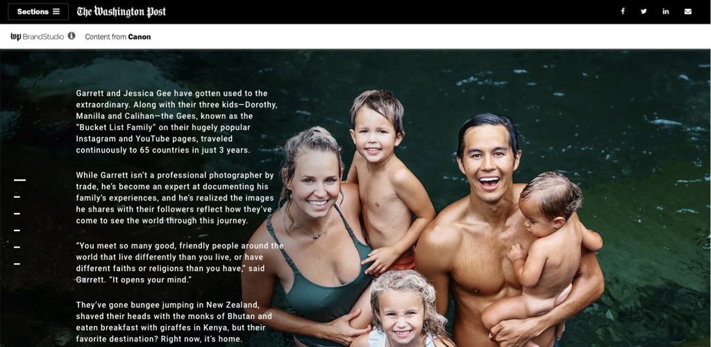 Canon via Washington Post with the bucket list family