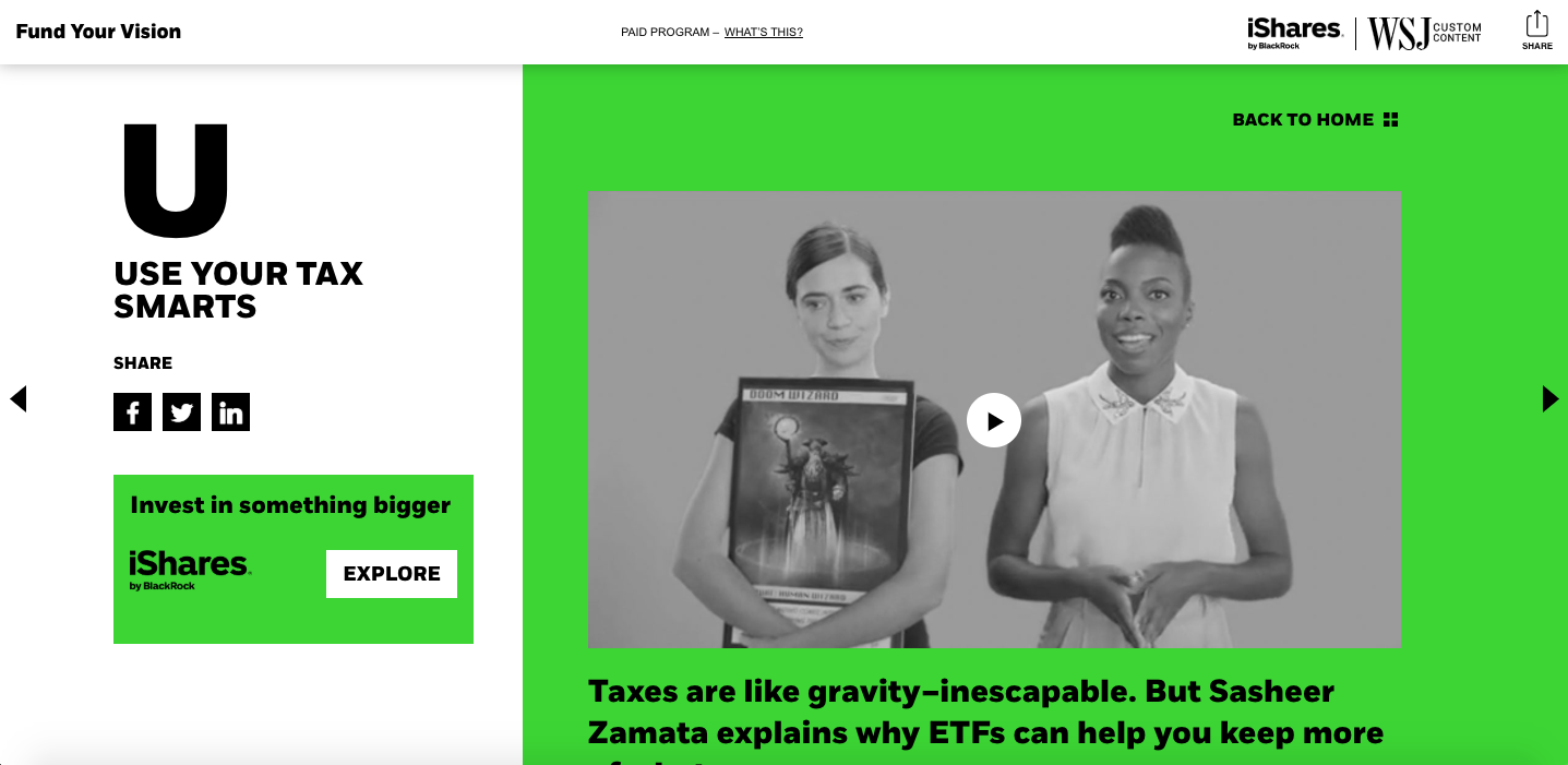 branded content by ishares on wsj