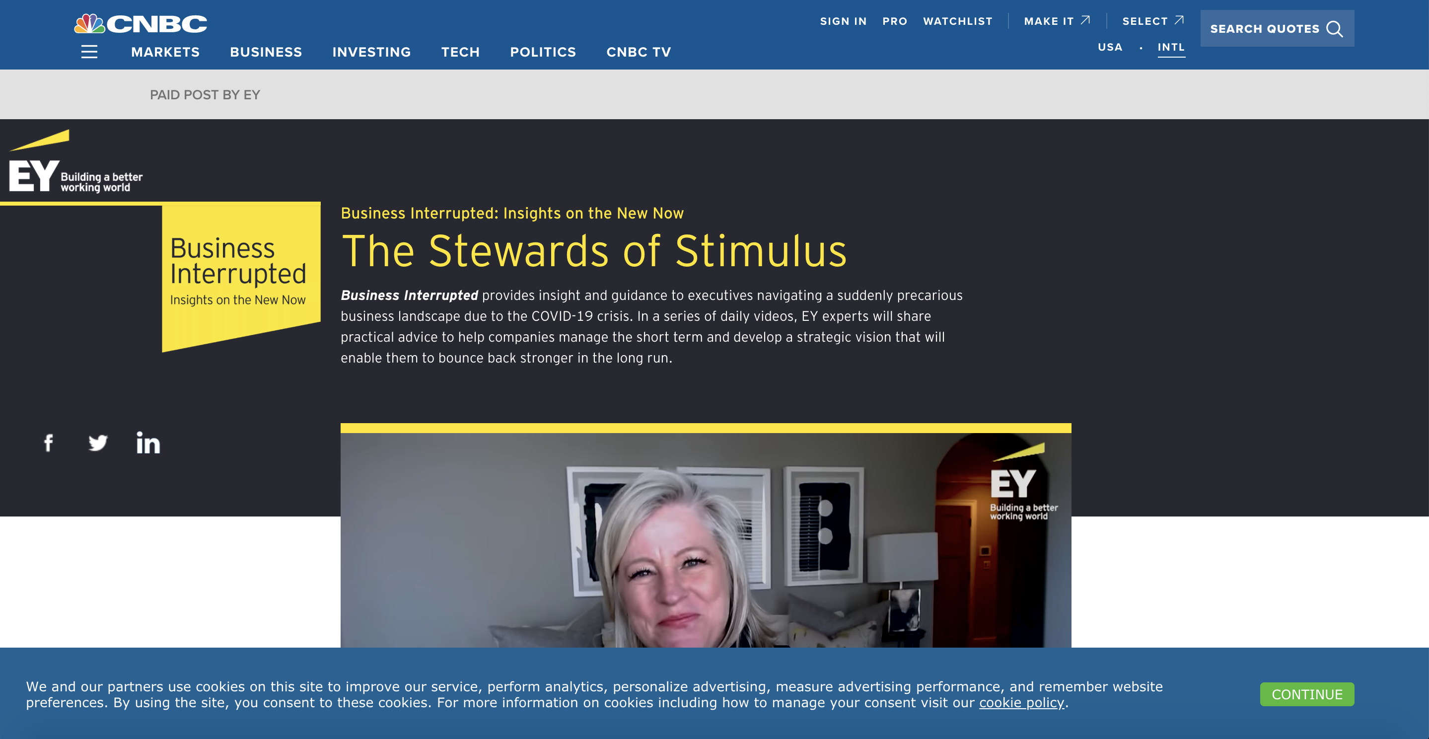 Branded content by EY on CNBC 