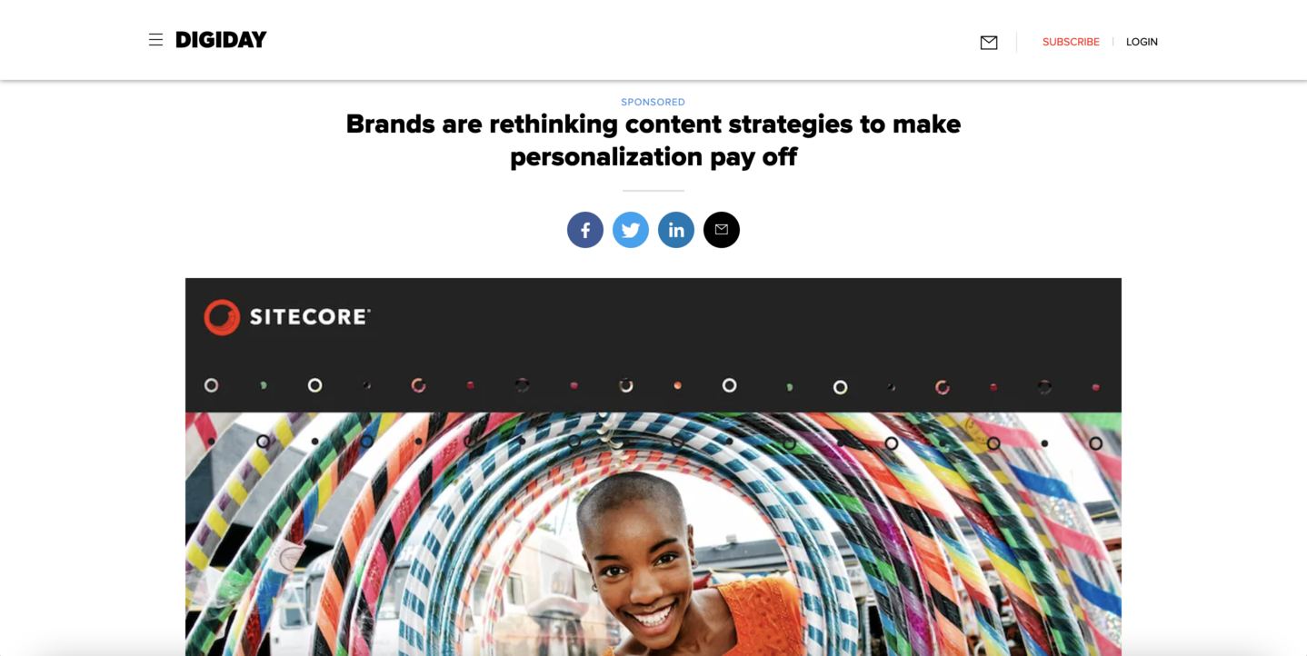 Branded content by Sitecore + Digiday